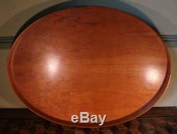 Large 51cm Oval Shaker Style Cherry Wooden Serving Tea Tray Vintage Arts Crafts