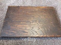 Large ANTIQUE ENGLISH OAK BUTLER SERVING TRAY COFFEE TEA TABLE Brass Handles