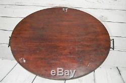 Large Oval Silk Embroidered Crinoline Lady Wooden Glass Serving Tray Art Deco