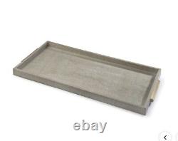 Large Shagreen Leather Serving Tray Modern- Ivory Gray Python