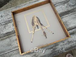 Large Square Colonial Style Gilded Giraffe Animal Design Serving Tray