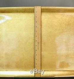 Large Vintage Gold Leaf on Wood Serving Butler Tray Japan 24 x 15