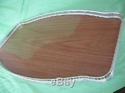 Large old vintage mid century wood grain effect base gallery serving tray