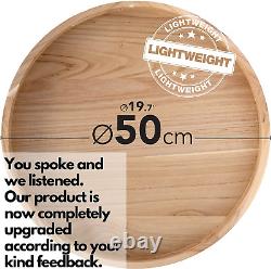 Large round Serving Tray, round Wood Tray Wooden Trays for Decor, Eco Friendly