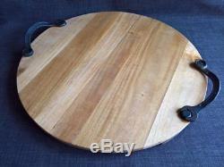 Large rustic bread cheese meat tea board platter tray serving wood steampunk