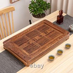 Large tea tray Wenge wood tea table solid wood serving tray reservoir tea boat