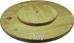 Lazy Susan Suzie Rotating Round Wooden Tray Serving Plate Solid Rubber Wood 35cm