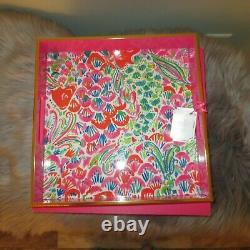 Lilly Pulitzer I Am So Hooked Lacquer Hostess Serving Or Desk Tray-boxed