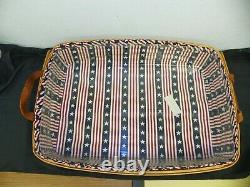 Longaberger July 4th Large Serving Tray Basket with 2 Protectors & RED WHITE BLUE
