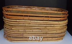 Lot 13 Tiki Bar Bamboo Woven Rattan Wicker Serving Lap Trays 19 x 13