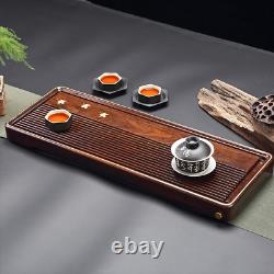 Luxury Africa Ebony Wooden Kung Fu Gongfu Tea Tray Serving Table Drain Plate