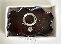 Luxury Carved Bamboo Tea Tray Chinese Kung Fu Gong fu Serving Water Drain in box