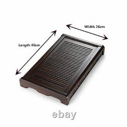 Luxury Ebony Hard Solid Wood Kungfu Gongfu Tea Tray Serving Table Water storage