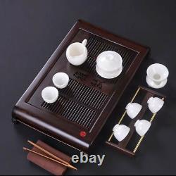 Luxury Ebony Wooden Kung Fu Gongfu Tea Tray Serving Table Water Drain/Storage