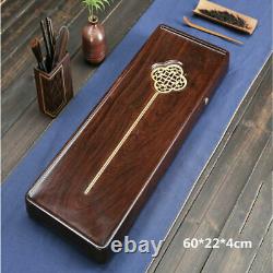 Luxury Heavy Wooden Kung Fu Gongfu Tea Tray Serving Table Drain Plate 24 Length