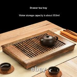 Luxury Solid Wooden Kung Fu Gongfu Tea Tray Serving Table Plate Water Storage