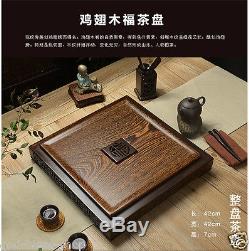 Luxury tea tray in chinese Wenge tea table square tray 42cm42cm drainage trays