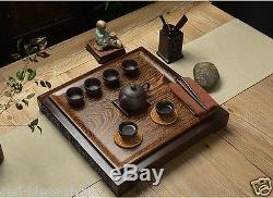 Luxury tea tray in chinese Wenge tea table square tray 42cm42cm drainage trays