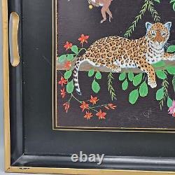 Lynn Chase Jaguar Jungle Wooden Serving Tray with Handles