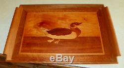Mahogany Walnut Birch Duck Inlaid Serving Tray
