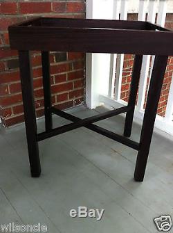 Mahogany Wood Folding Rectangular Removable Serving Tray Table