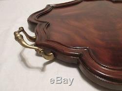 Maitland-Smith BURLED WOOD Serving TRAY Hand Made Estate 2530-121 Brass Handles