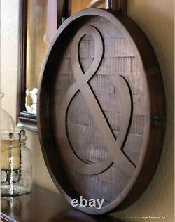 Mary & Martha Ampersand Serving Tray Or Wall Decor Wedding Solid Wood &