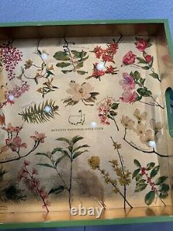 Masters Snack Serving Tray RARE LARGE WOOD Floral Laquer