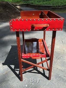 Mid Century Bar Tray Stand serving Table Cart Vinyl hollywood Regency home decor