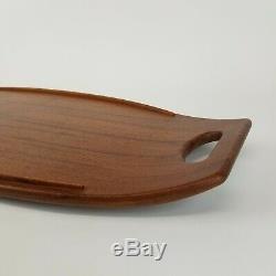Mid Century Dansk Surfboard Tray 802 Teak Wood Denmark 23in Vintage Handles