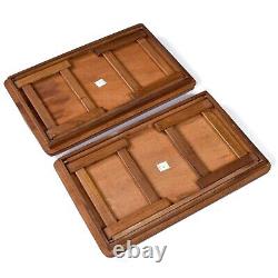 Mid Century Modern Teak Wood Serving Tray with Gold Trim By Good Wood Thailand