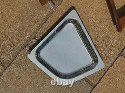 Mid Century Modern Wood and Stainless Steel Vegetable Rotating Serving Tray