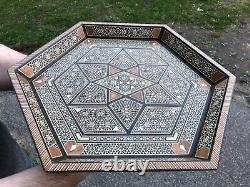 Middle Eastern tea/serving tray-Inlay with mother of pearl-handmade