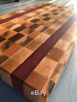 Modern And Exotic Wood End Grain Cutting Board Charcuterie Serving Tray STUNNING