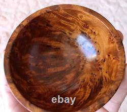 Moroccan Large Thuya burl Wood Oval Serving Tray with bowls, decorative serving