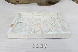 Mother Of Pearl Inlay Tray Decorative Serving Tray Beautifully Crafted Home Deco