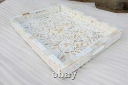 Mother Of Pearl Inlay Tray Decorative Serving Tray Beautifully Crafted Home Deco