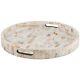 Mother of Pearl Round Tray/ Inlay serving platter /Bathroom Decor Organizer