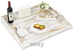 MyGift Whitewashed Wood Jumbo Sized Stove Top Cover Countertop Tray Noodle Board