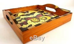 NEW ANNIE MODICA FLUTTER Butterfly Serving Tray Art Collectible Wood Decoupage