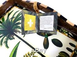 NEW Annie Modica Tropical Palm Tree Large Serving Tray Decoupage Wood