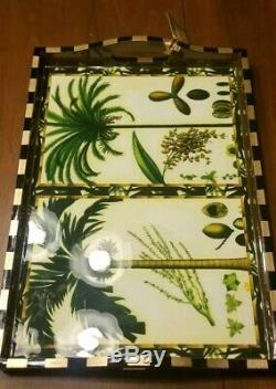 NEW Annie Modica Tropical Palm Tree Large Wood Serving Tray 21 x 15
