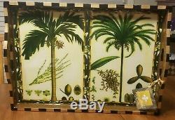 NEW Annie Modica Tropical Palm Tree Large Wood Serving Tray 21 x 15