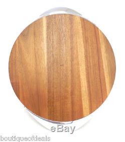 Nambe' Alloy Wood Tilt Bar Tray 17 New & Authentic