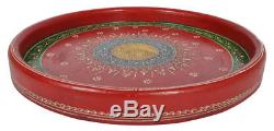 Natural Round Wood Serving Tray Tea Food Server Dishes Platter Wooden Plate Gift