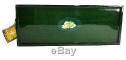 New ANNIE MODICA Magnolia Green White Bar Tray Art Collectible Wood Decoupage
