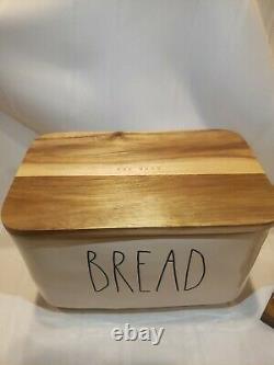 New HTF Rae Dunn JAM & JELLY with Wood Tray and Serving Spoons and BREAD box