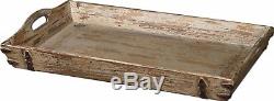 New Huge 27 Solid Aged Rubbed Barn Wood Tray Rustic Metal Accents Western