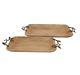 New Victoria Set of 2 Natural-Inspired Wood Rectangular Durable Serving Trays