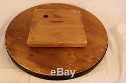 New Wood Lazy Susan with Leather Stitching, 20, small, from WILLIAMS SONOMA